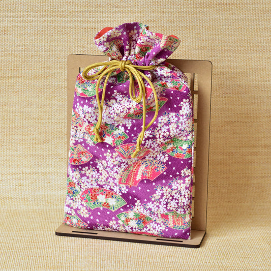二越ちりめん巾着袋　花扇