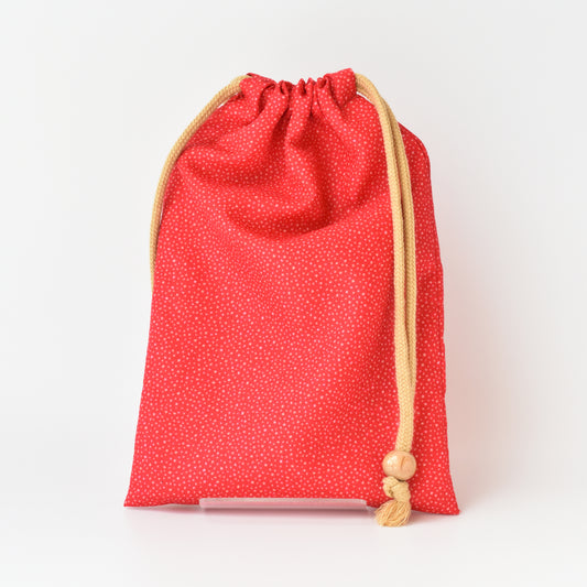 Sac à cordon, feuille de chanvre, vermillon