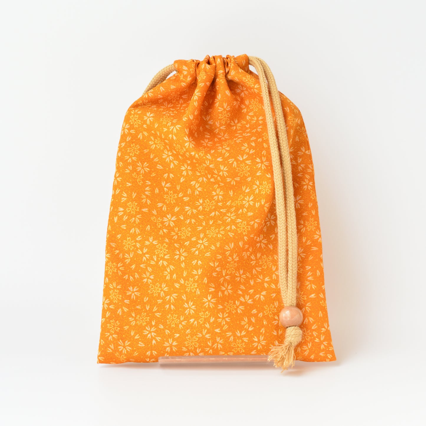 巾着袋　小桜　金茶