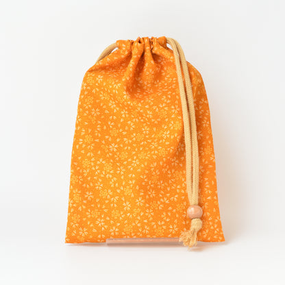 巾着袋　小桜　金茶